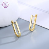 925 Sterling Silver U Shape Hoop Earrings Korea Style