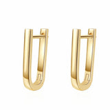 925 Sterling Silver U Shape Hoop Earrings Korea Style