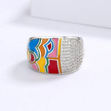 Elegant Zircon Ring 925 Silver Wedding Bridal Jewelry