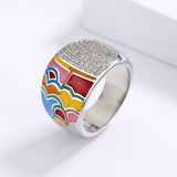 Elegant Zircon Ring 925 Silver Wedding Bridal Jewelry