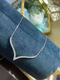 V-shaped Zircon Necklace 925 Sterling Silver Women's Clavicle Chain
