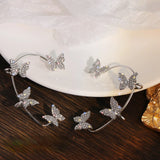 Zircon Butterfly Clip-On Earrings for Women Holiday Jewelry