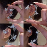 Zircon Butterfly Clip-On Earrings for Women Holiday Jewelry