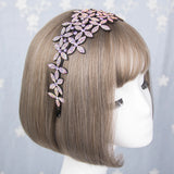 Big Flowers Headband Rhinestone Border Hairpin
