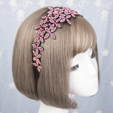Big Flowers Headband Rhinestone Border Hairpin