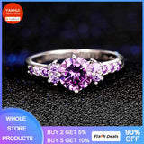 Simulated Amethyst Ring Allergy Tibetan Silver Purple Crystal Wedding