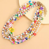 Bohemian Simulated Pearl Fruit Choker Necklace For Women