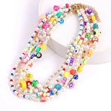 Bohemian Simulated Pearl Fruit Choker Necklace For Women