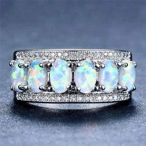 Opal Engagement Ring Vintage Silver Wedding Rings For Women