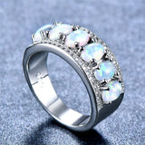 Opal Engagement Ring Vintage Silver Wedding Rings For Women