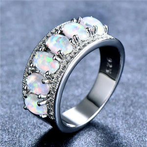 Opal Engagement Ring Vintage Silver Wedding Rings For Women