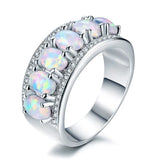 Opal Engagement Ring Vintage Silver Wedding Rings For Women