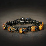 Skeleton Bracelet Homme CZ Zircon Braided Bracelet