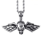 Skull Cross Punk Gothic Pendant Necklace for Men Biker Jewelry