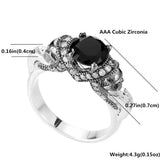 Skull Ring CZ Stone Skeleton Rings For Women 2 Tone Engagement Jewelry