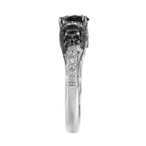 Skull Ring CZ Stone Skeleton Rings For Women 2 Tone Engagement Jewelry