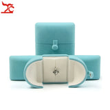 Sky Velvet Engagement Jewelry Box Double Open Couple Ring Pendant Case