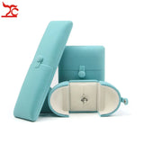 Sky Velvet Engagement Jewelry Box Double Open Couple Ring Pendant Case