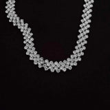 Crystal Choker Necklace Rhinestone Pearl Women Weddings Party