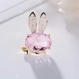 Crystal Bunny Collar Pin Enamel Pins Coat Accessories
