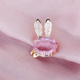 Crystal Bunny Collar Pin Enamel Pins Coat Accessories