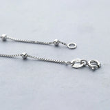 2MM Beads Chain Necklace S925 Sterling Silver for Women 40/45cm