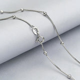 2MM Beads Chain Necklace S925 Sterling Silver for Women 40/45cm