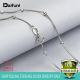 2MM Beads Chain Necklace S925 Sterling Silver for Women 40/45cm