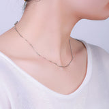 2MM Beads Chain Necklace S925 Sterling Silver for Women 40/45cm