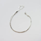 Small Fresh Multi-layer Snake Bone Anklet 925 Sterling Silver