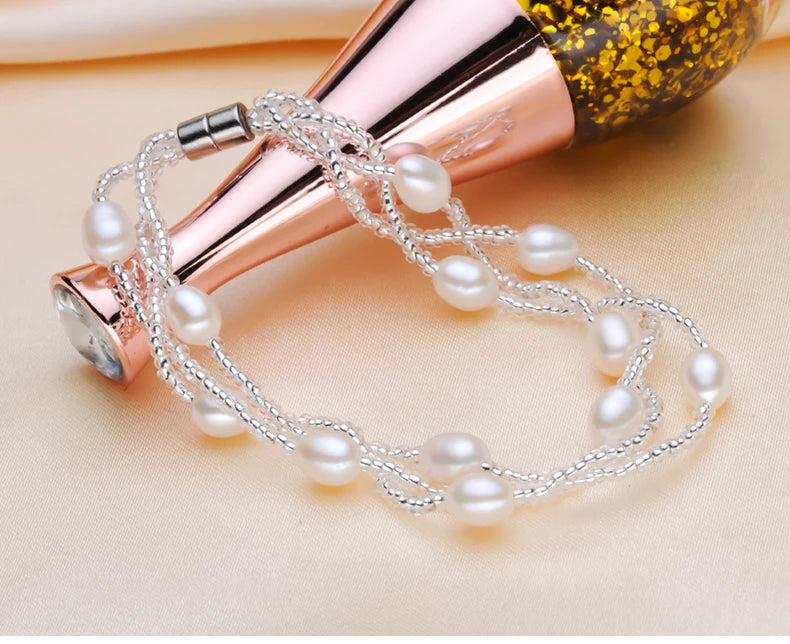 Natural Freshwater Pearl Magnetic Bracelet for Women