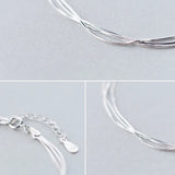 Snake Bone Chain Bracelet 925 Sterling Silver Layer Charm Bangle