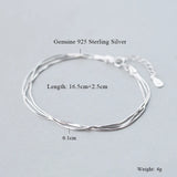 Snake Bone Chain Bracelet 925 Sterling Silver Layer Charm Bangle
