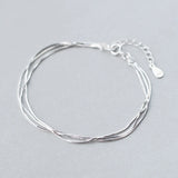 Snake Bone Chain Bracelet 925 Sterling Silver Layer Charm Bangle