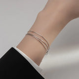 Snake Bone Chain Bracelet 925 Sterling Silver Layer Charm Bangle