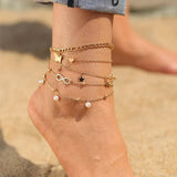 Multilayer Anklets Women Beads Anklet Leg Chain Ankle Bracelets