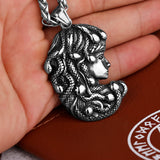 Snake Girl Beauty Head Stainless Steel Unisex Necklace