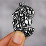 Snake Girl Beauty Head Stainless Steel Unisex Necklace