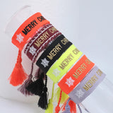 Snowflower Letter Embroidery Merry Christmas Woven Bracelets
