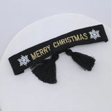 Snowflower Letter Embroidery Merry Christmas Woven Bracelets