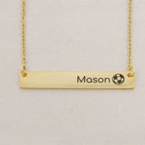 Personalized Soccer Choker Necklace Engraved Stainless Steel Baseball Bat Softba