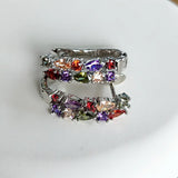 925 Silver Stud Earrings Zircon Crystal Women Jewelry Gift