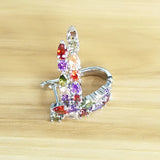 925 Silver Stud Earrings Zircon Crystal Women Jewelry Gift