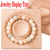 Wooden Jewelry Ring Display Organizer Earring Storage Case