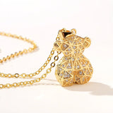 Spanish Teddy Bear Pendant Necklace Crystal Chain Choker Gift