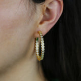 Heart Shaped CZ Paved 38mm Hoops Earrings Gift