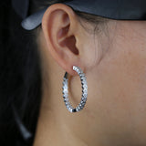 Heart Shaped CZ Paved 38mm Hoops Earrings Gift