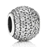Sparkling Ball Butterfly Love Heart Crystal Charm 925 Silver Beads