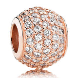 Sparkling Ball Butterfly Love Heart Crystal Charm 925 Silver Beads