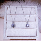 Sparkling CZ Pendant 925 Sterling Silver Women Necklace